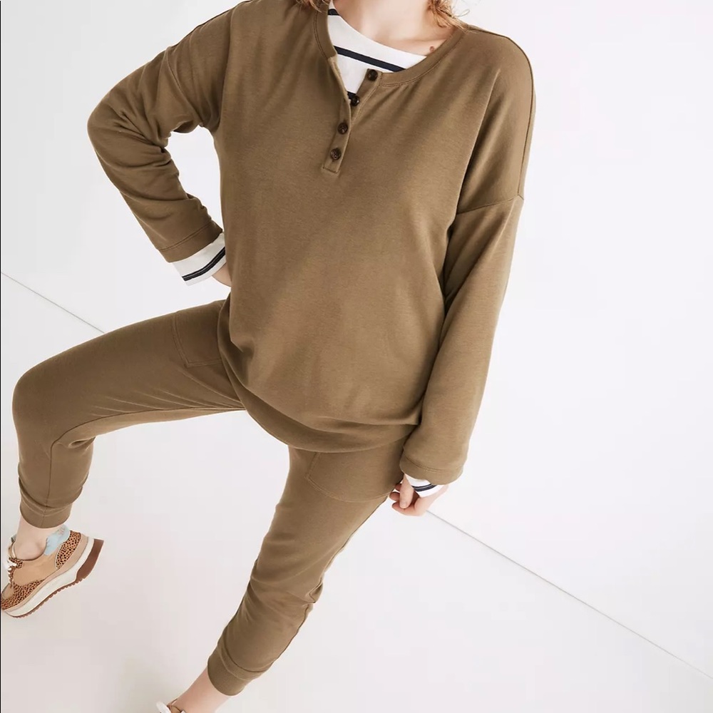 EUC MADEWELL BREEZE OLIVE HENLEY AND JOGGERS SET SIZE L